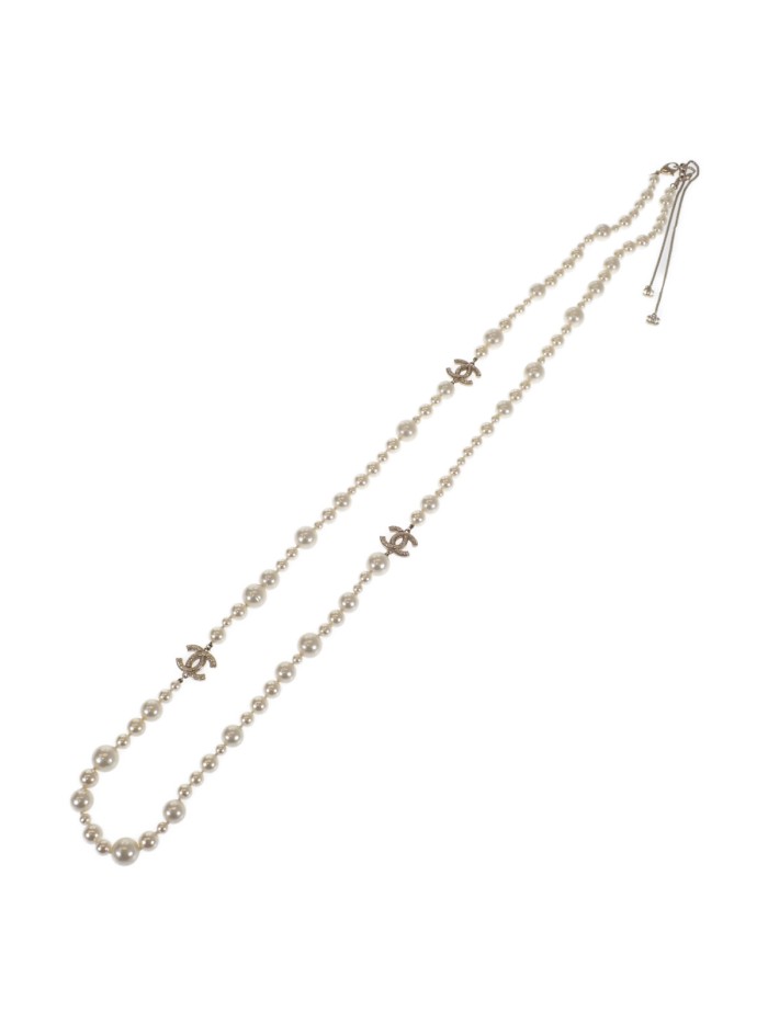 CC Pearl Long Necklace