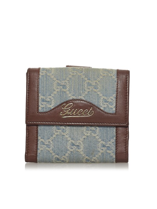 GG Denim Small Wallet