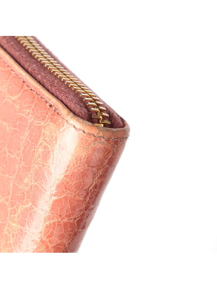 Embossed Leather Zippy Wallet