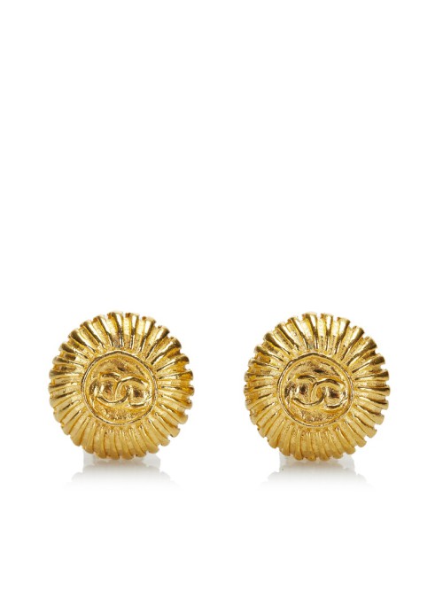 CC Flower Clip On Earrings