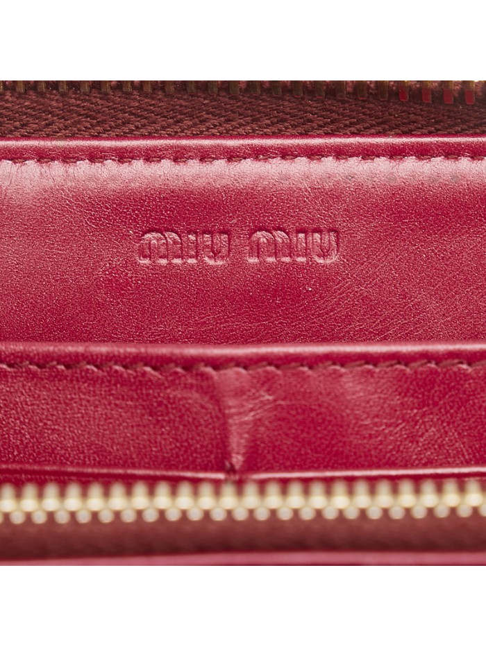 Croc Embossed Leather Zip Around Wallet