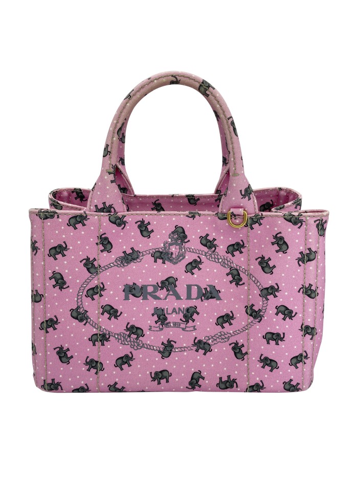 Elephant Print Canapa Handbag