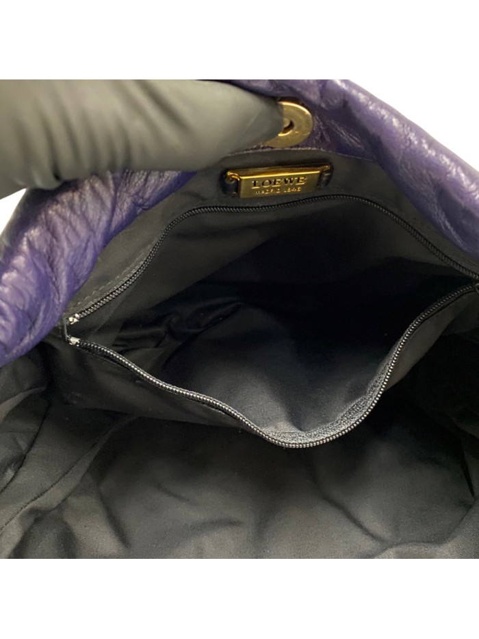 Anagram Leather Drawstring Bucket Bag