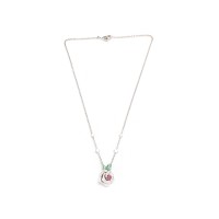 Rose Rhinestone Studded Necklace