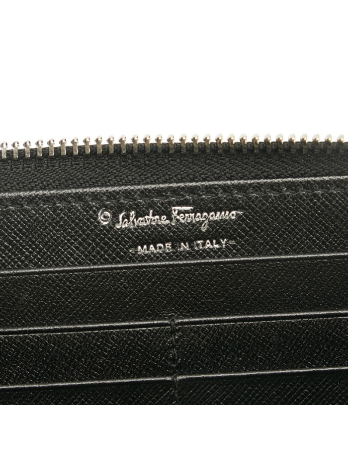 Gancini Leather Zip Around Wallet