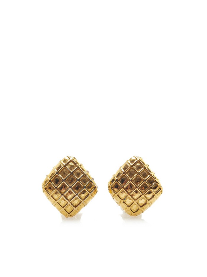 Quilted Clip On Earrings