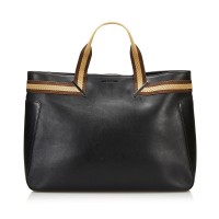 Leather Web Tote