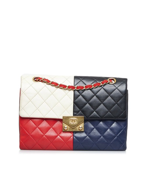 CC Clasp Quilted Leather Single Flap Bag