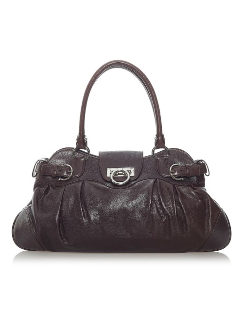 Gancini Leather Shoulder Bag