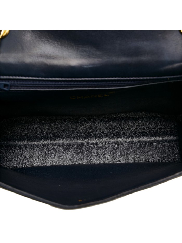 Quilted Leather Full Flap Shoulder Bag
