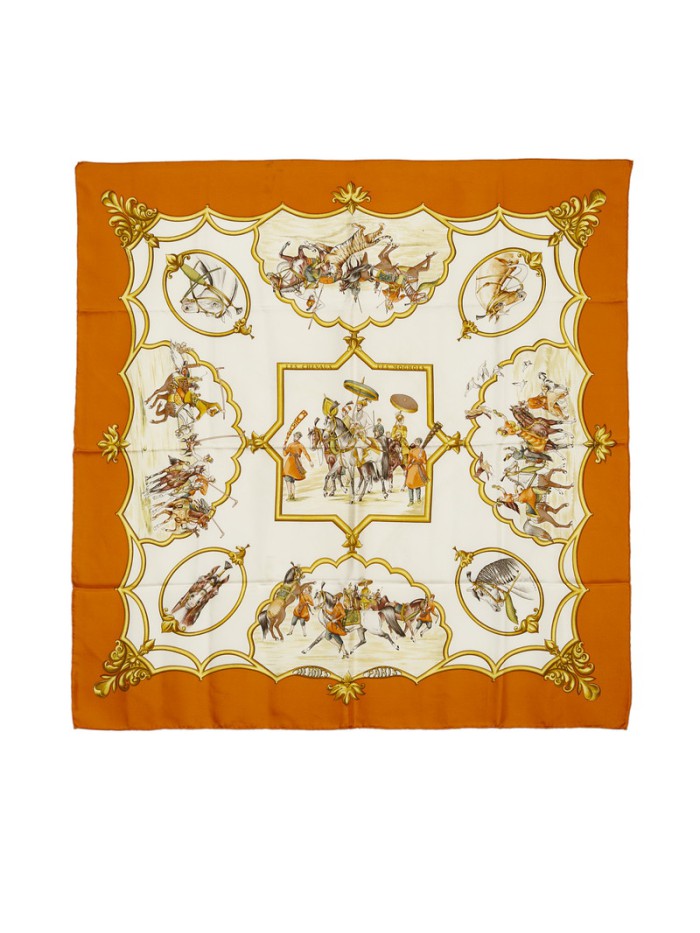 Carré Les Chevaux des Moghols Silk Scarf