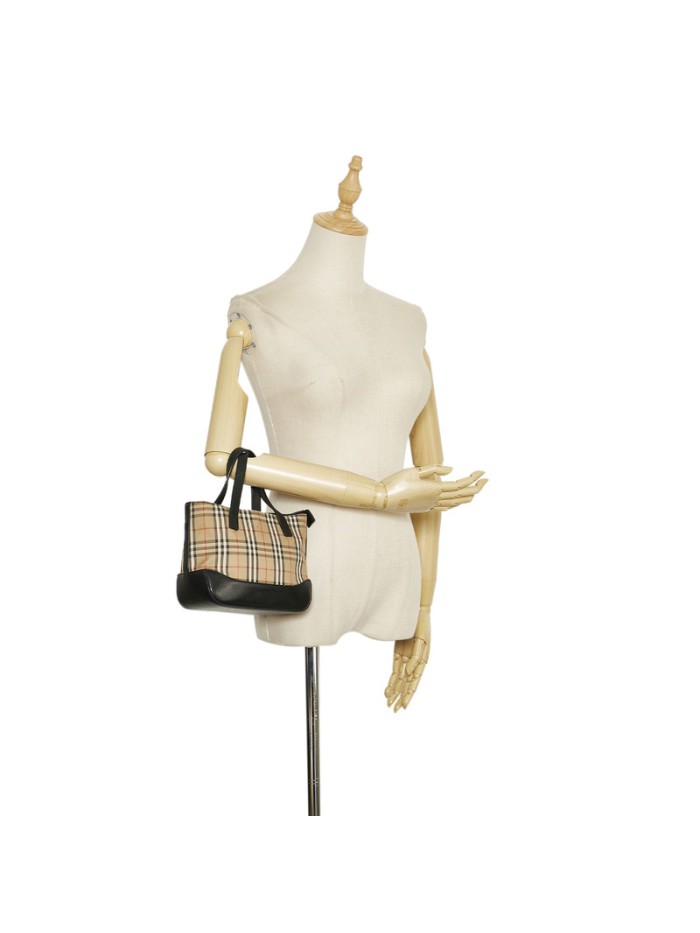 House Check Canvas Handbag