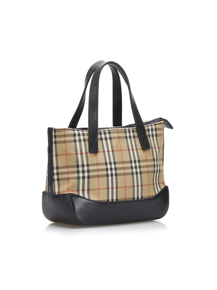 House Check Canvas Handbag