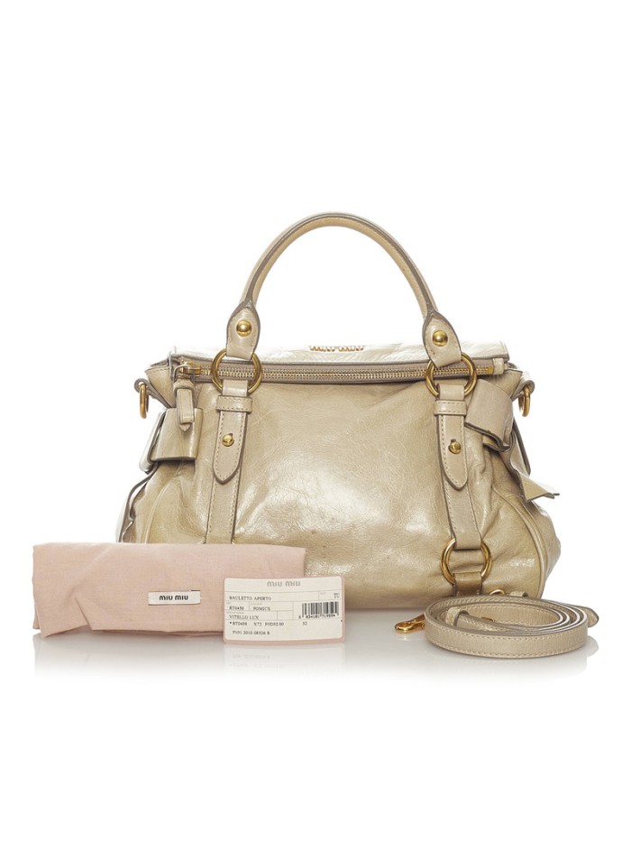 Vitello Lux Bow Shoulder Bag