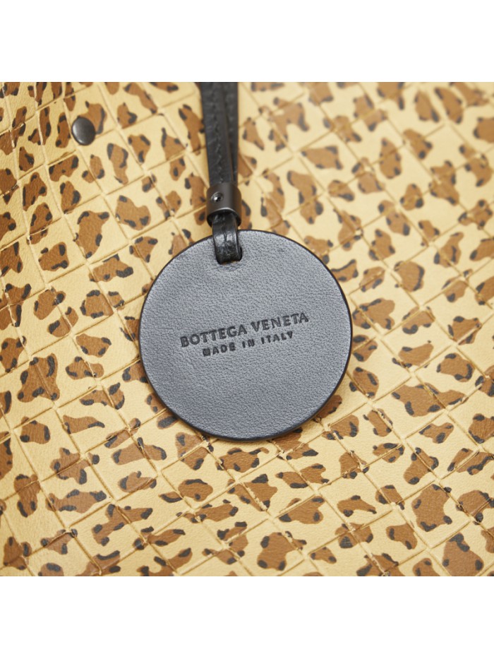Intrecciomirage Leopard Print Leather Tote