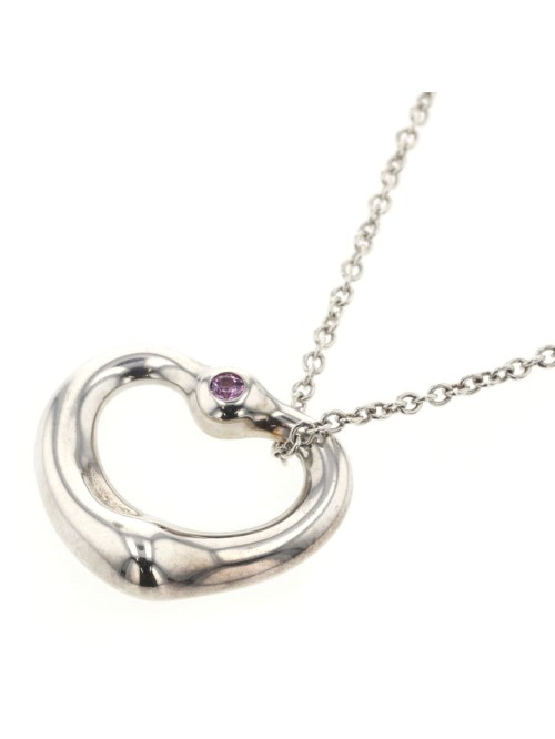Sapphire Open Heart Pendant Necklace