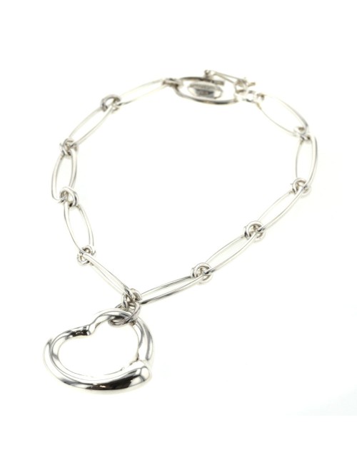 Oval Link Heart Charm Bracelet