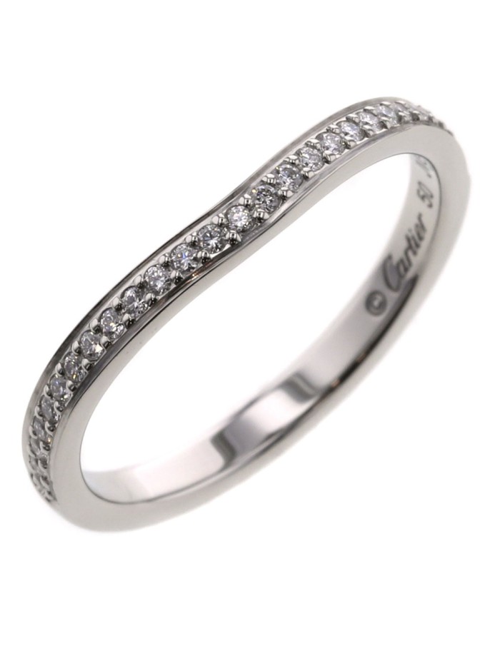 Platinum Ballerine Curved Diamond Ring