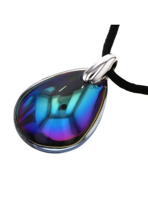 Crystal Glass Scarab Pendant Necklace