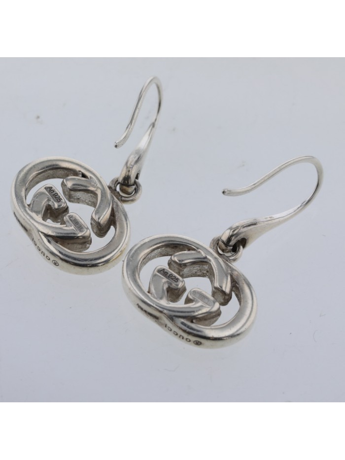 Interlocking G Silver Earrings