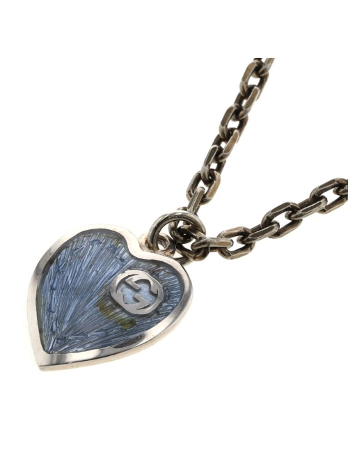 Interlocking G Heart Pendant Necklace