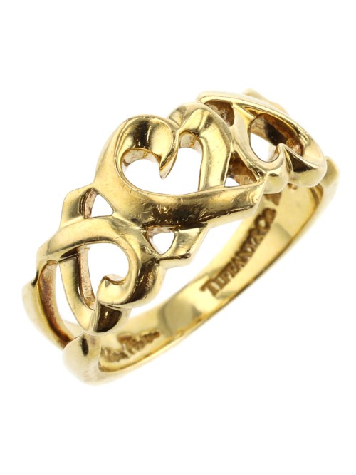 18K Gold Triple Loving Heart Ring