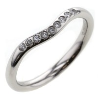 Platinum Curved 9P Diamond Ring