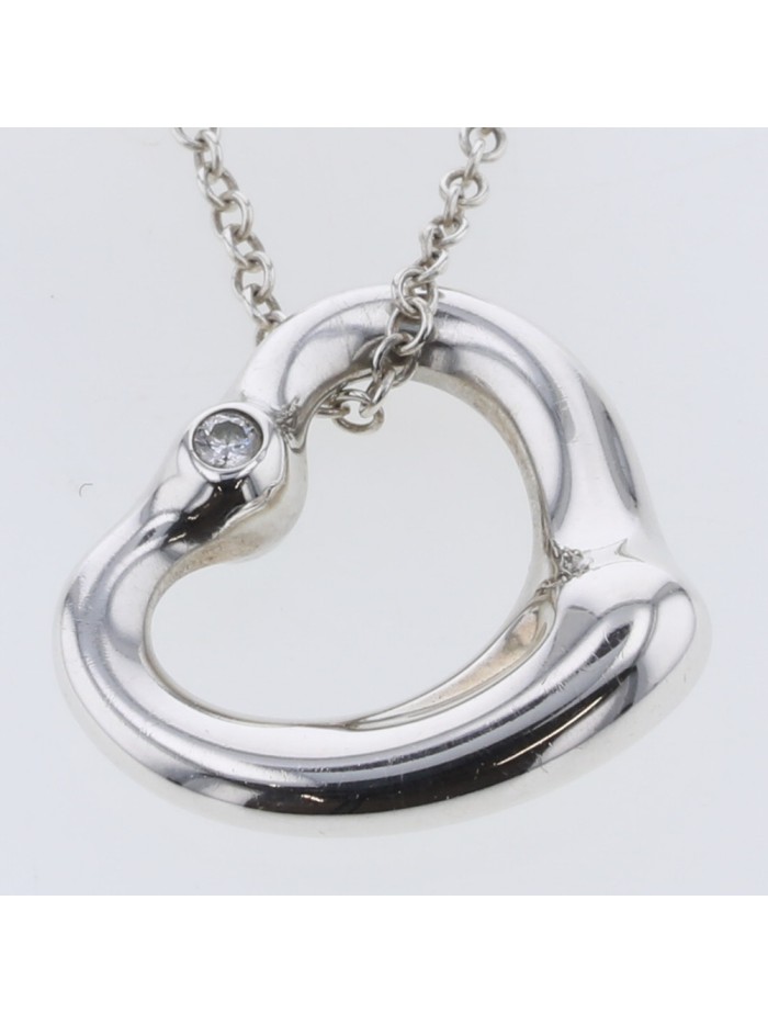 Open Heart 2P Diamond Pendant Necklace