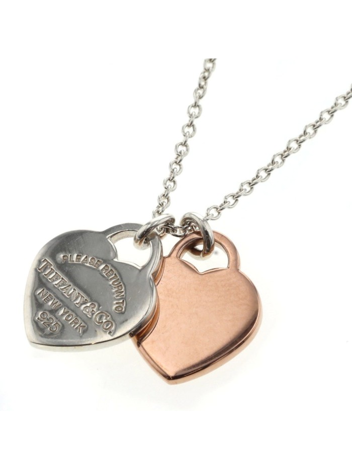 Return To Tiffany Double Heart Tag Necklace