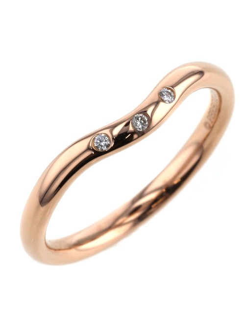 18K Gold Curved 3P Diamond Ring