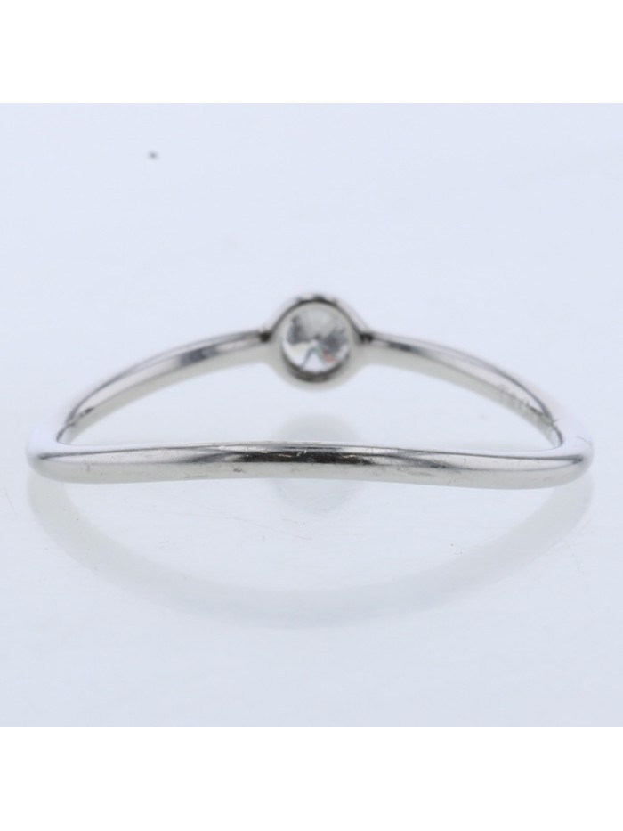 Platinum Wave Single Diamond Ring