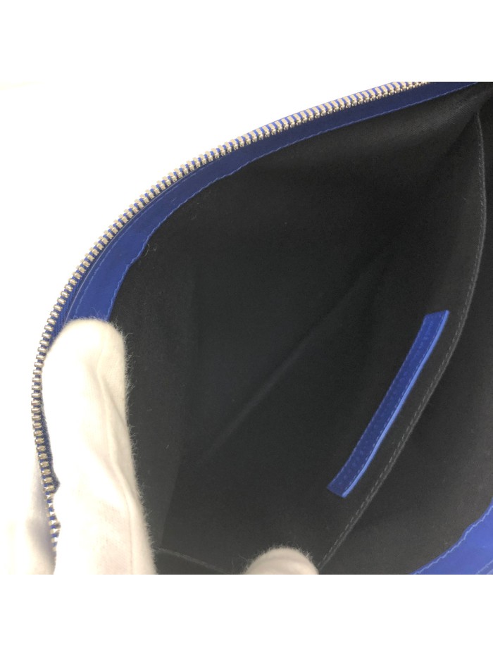 Navy Clip Canvas Clutch Bag