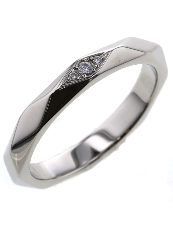 Platinum Facette Diamond Wedding Band