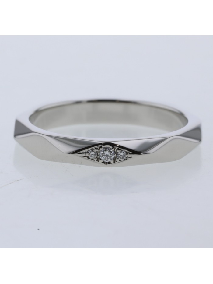 Platinum Facette Diamond Wedding Band