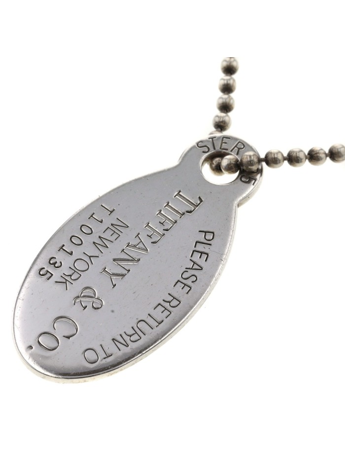 Oval Dog Tag Pendant Necklace