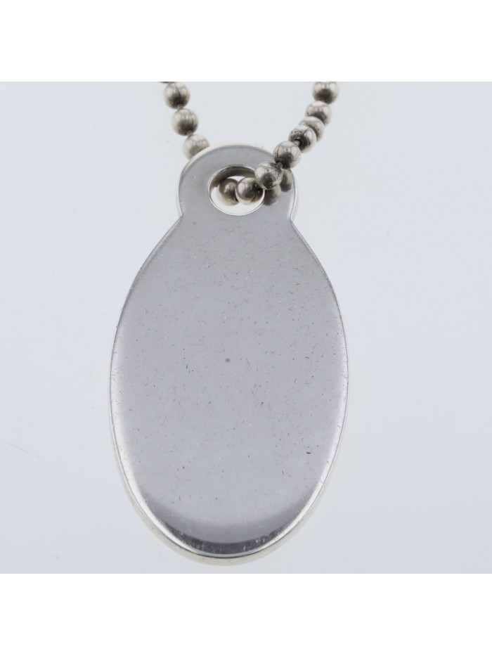 Oval Dog Tag Pendant Necklace