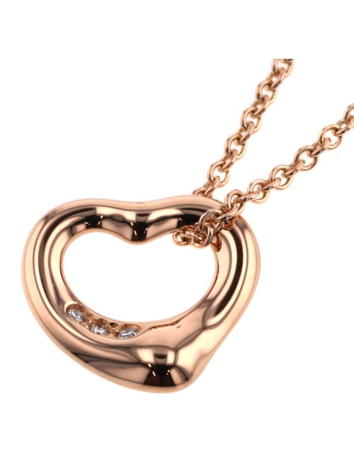 Open Heart 3P Diamond Pendant Necklace