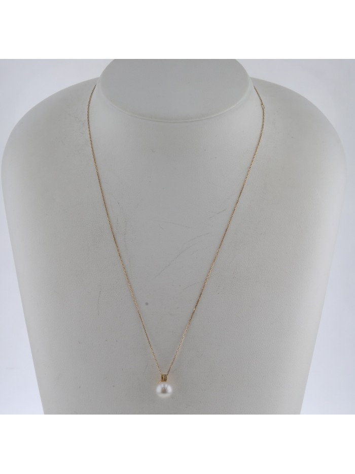 18k Gold Pearl Pendant Necklace