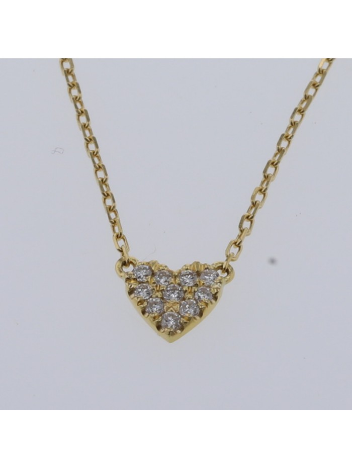 18k Gold Diamond Heart Pendant Necklace