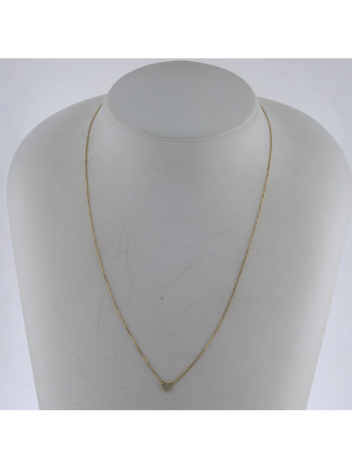 18k Gold Diamond Heart Pendant Necklace