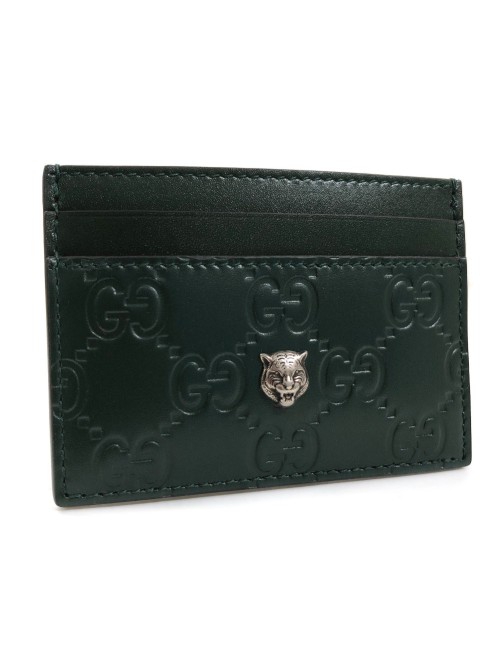 Guccissima Leather Tiger Card Holder