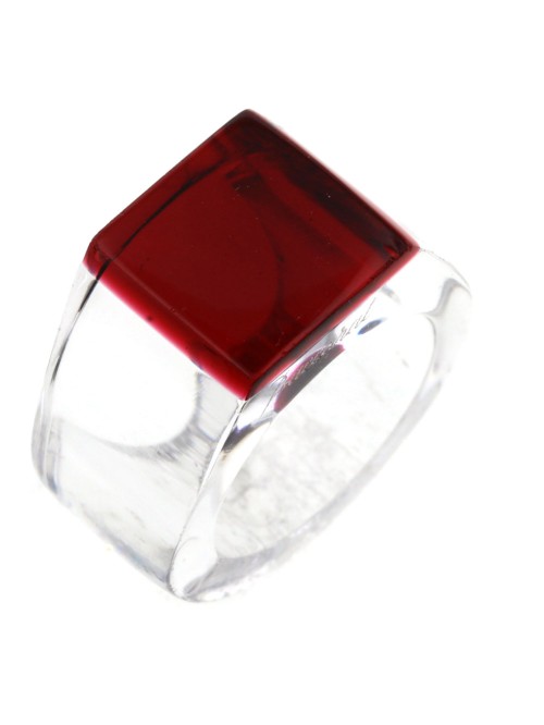 Crystal Glass Chevalier Ring