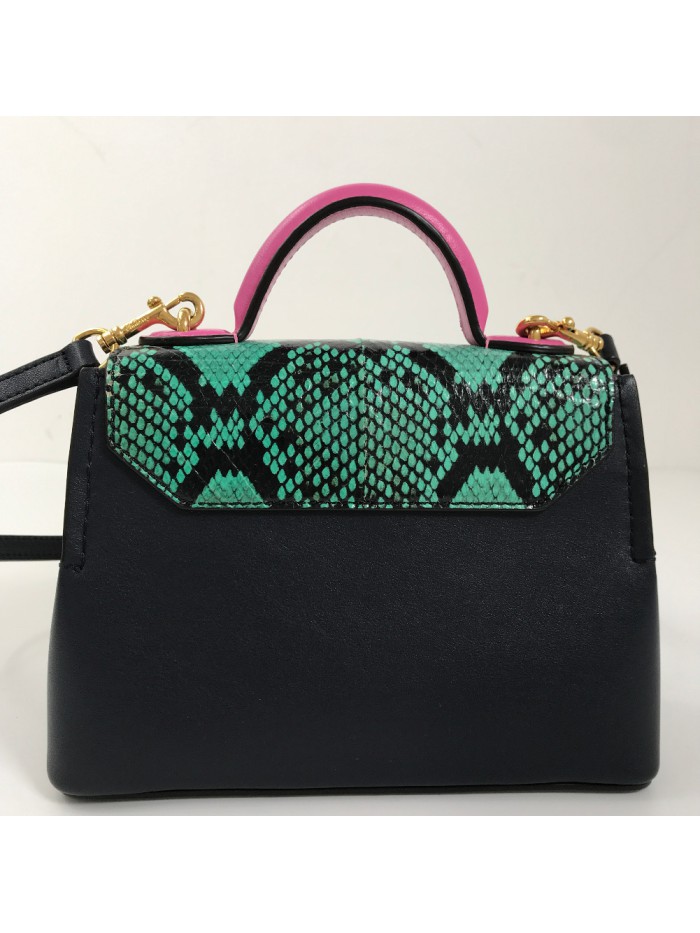 Snake Print Leather Seaton Bag