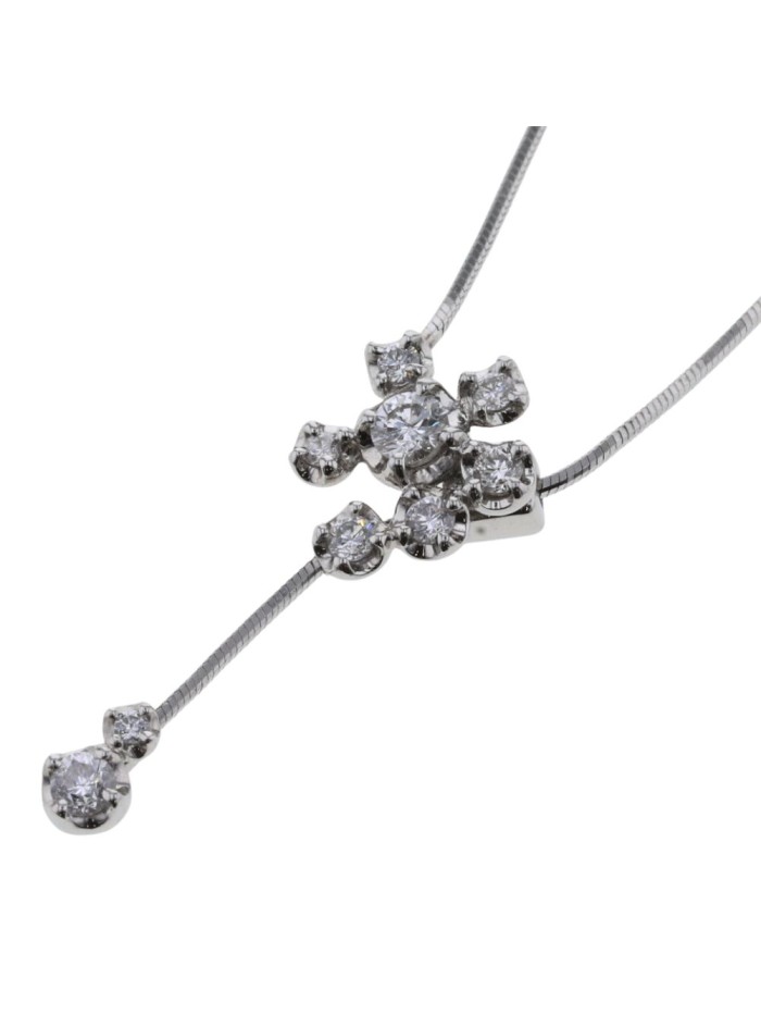 Platinum Flower Pendant Necklace