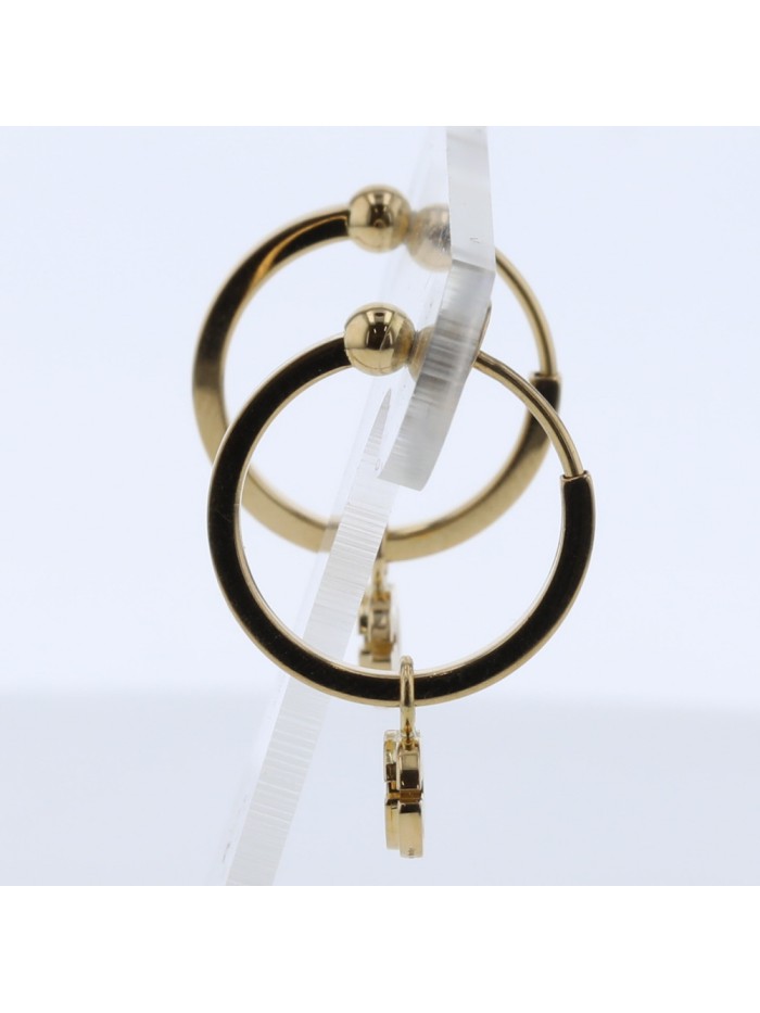 18K Gold GG Logo Hoop Earrings