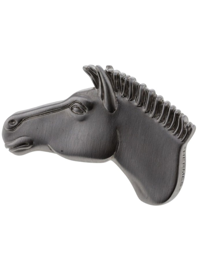 Silver-plated Horse Brooch