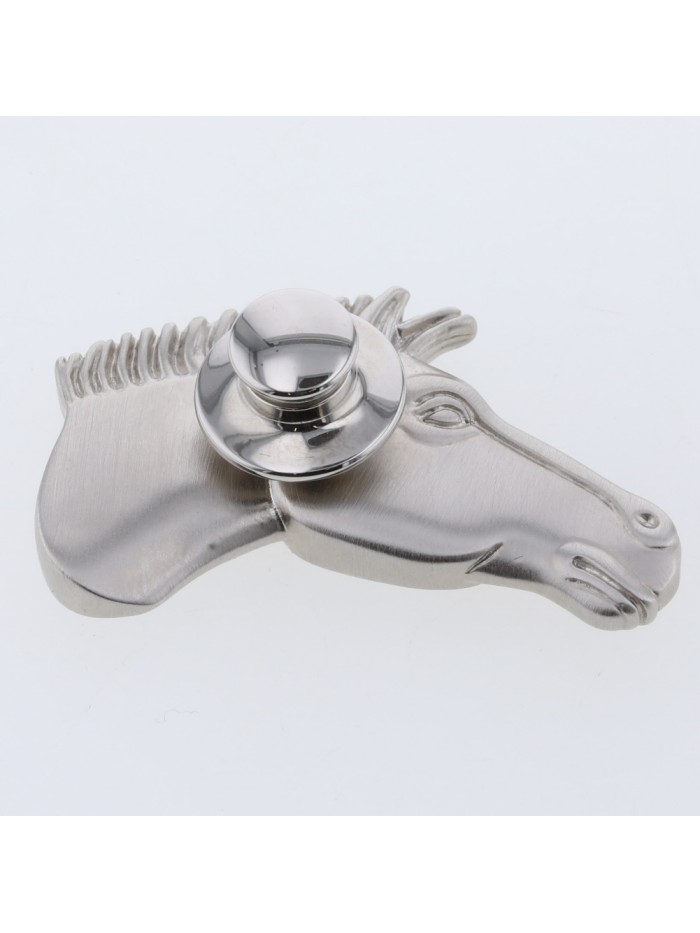 Silver-plated Horse Brooch