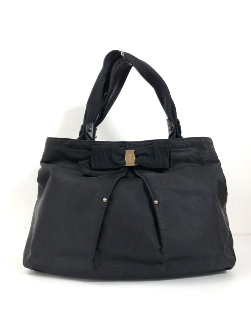 Nylon Vara Bow Handbag