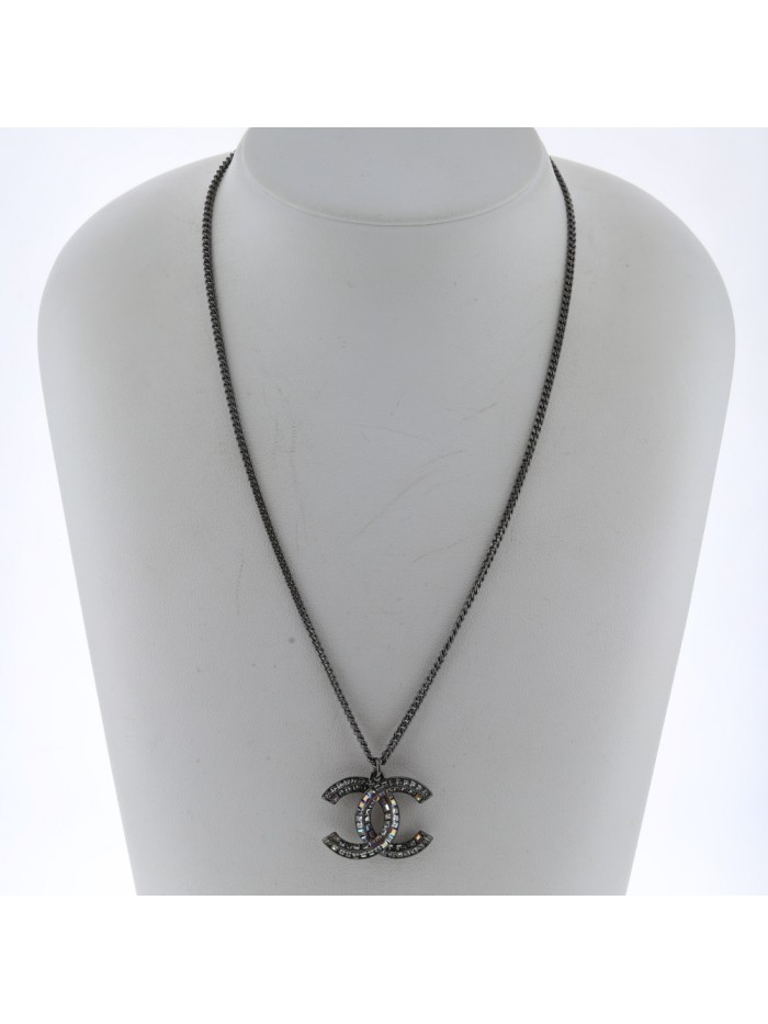 CC Rhinestone Pendant Necklace