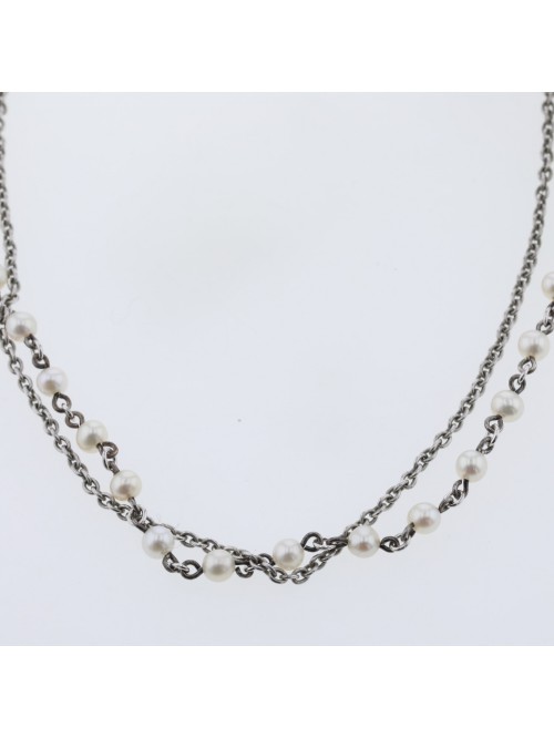 Double Layer Moon Pearl Necklace